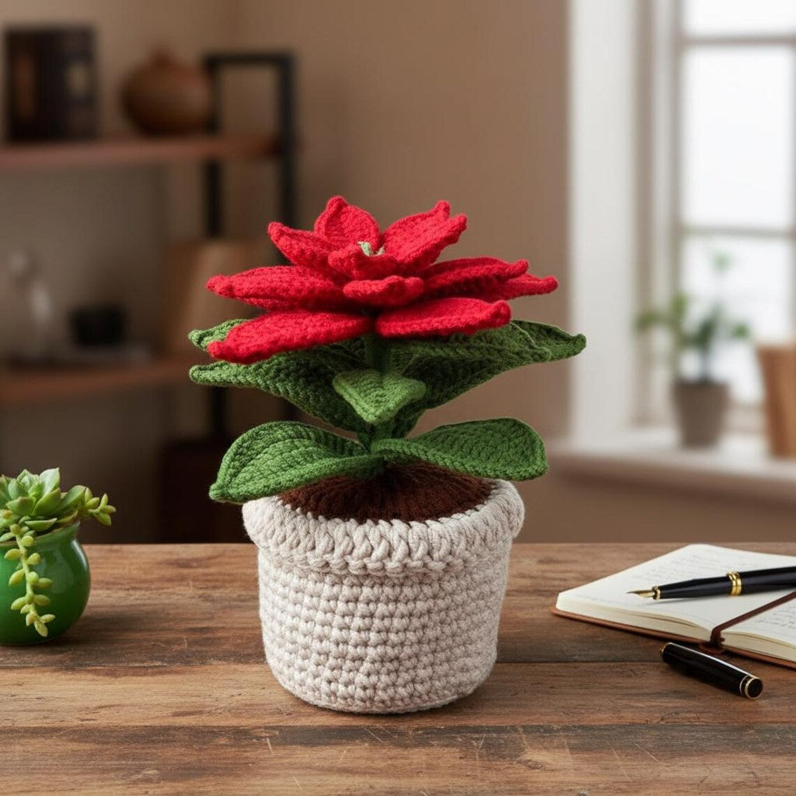 Crochet Daffodil Flower Pot Handmade Crochet Plant Mothers Day Gift For Mom